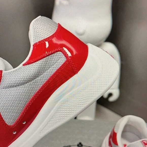 Prada Men’s White And Red Sneakers